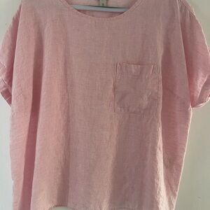 L.L. Bean Pink Linen Top